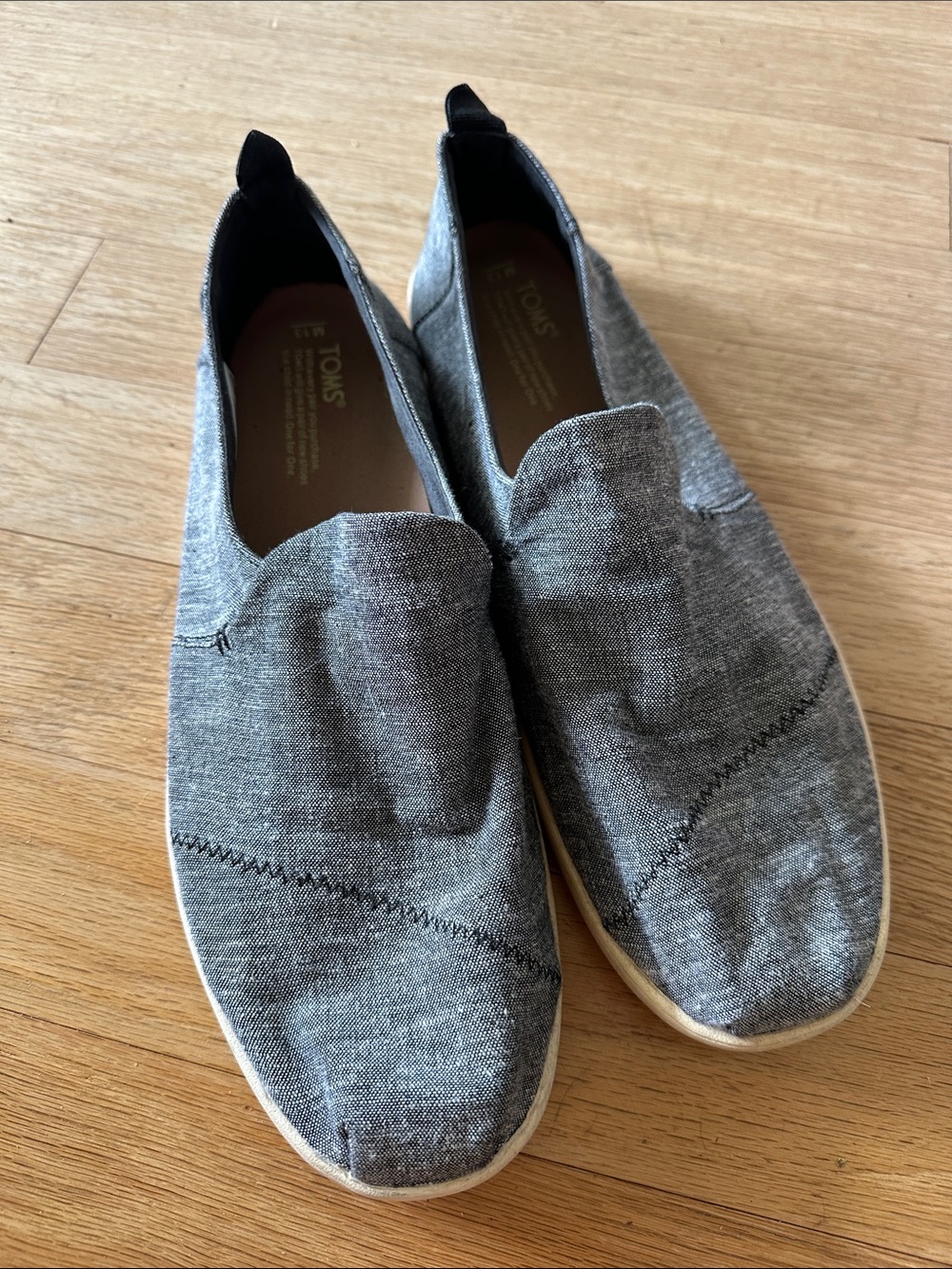 TOMS Gray Men's Slip-On Canvas Loafers